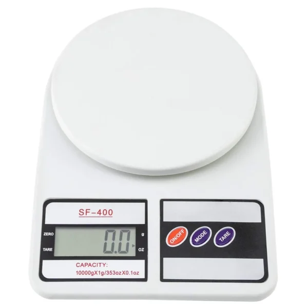 Balanza Gramera Digital de Cocina SF400 1g a 10kg con Función Tara Blanco