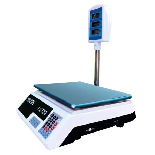 pantalla-led-precision-5g-lct30 Balanza Bodeguera Valtox LCT30 con Torre 30kg - Precisión 5g Blanco