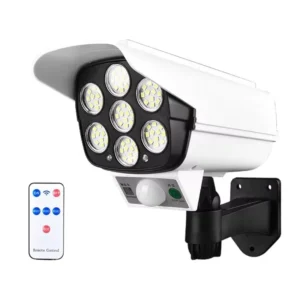 Reflector Lámpara Solar LED con Sensor de Movimiento Tipo Cámara - Blanco