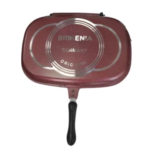 sarten-brikenia-40cm-guinda Sartén Doble Parrilla Brikenia 40cm Titanio Antiadherente Guinda