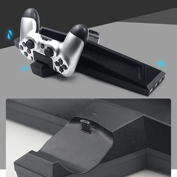 Soporte Base Vertical, Cooler Y Cargador Para PS4 Fat Y PS4 Slim 3 Soporte Base Vertical, Cooler Y Cargador Para PS4 Fat Y PS4 Slim