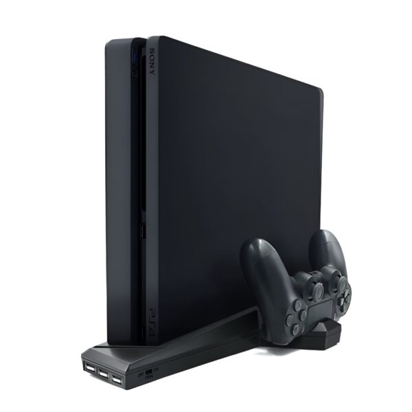 Soporte Base Vertical, Cooler Y Cargador Para PS4 Fat Y PS4 Slim 6 Soporte Base Vertical, Cooler Y Cargador Para PS4 Fat Y PS4 Slim