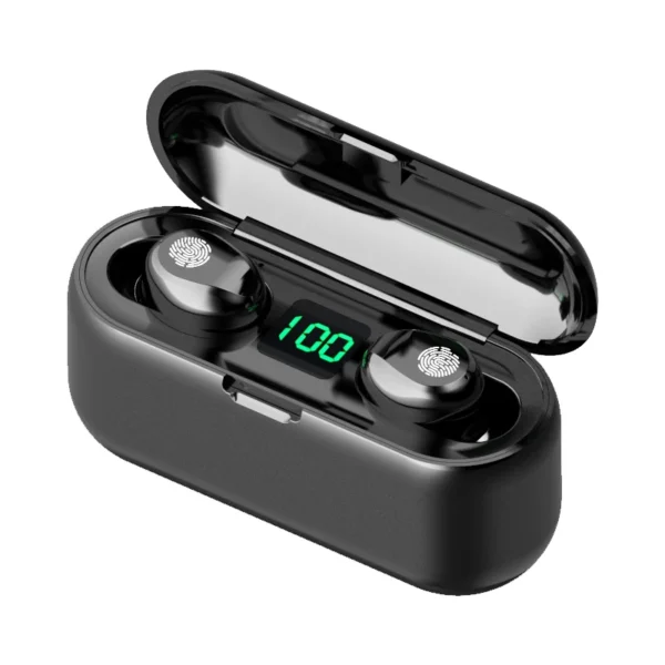 audifonos-bluetooth-f9-tws-gamer-estuche-carga Audífonos Bluetooth Inalámbrico F9 Táctil Gamer Con Power Bank - Negro