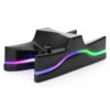 Cargador para mandos PS4 Estación LED UFO KHPS4-06 - Negro