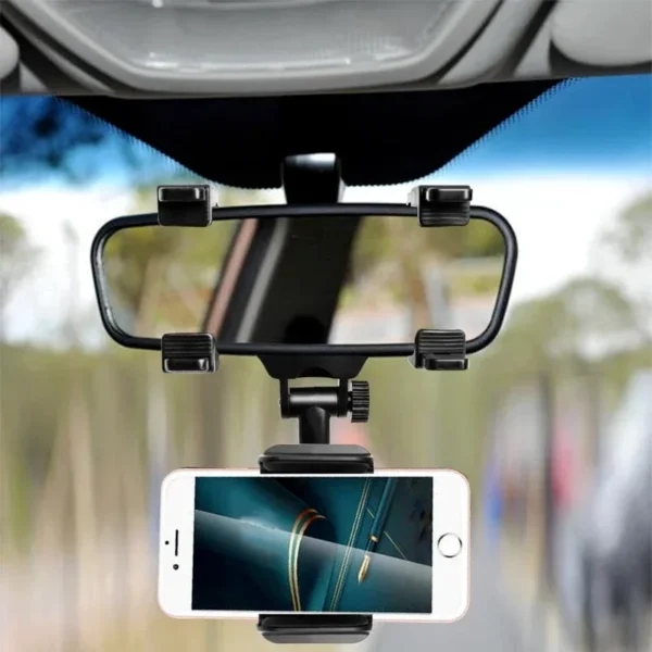 base-celular-espejo-auto-universal-ajustable Soporte de Celular Universal para Espejo Retrovisor de Auto ZX-448 - Negro