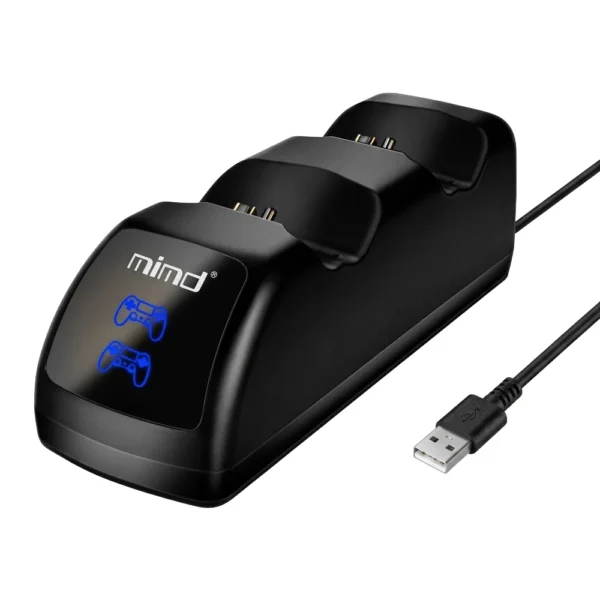 Cargador Doble para Mandos PS4 Estación Mimd SND-401 - Negro