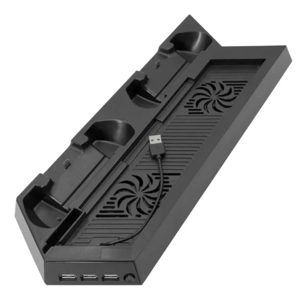 Soporte Base Vertical, Cooler y Cargador para PS4 Fat KJHPS4-02 - Negro