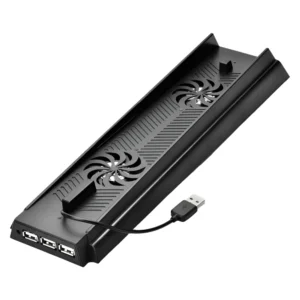 Soporte Base Vertical, 2 Cooler y 3 Hub USB PS4 FAT KJHPS4-05 - Negro