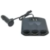 multicargador-auto-12v-24v Cargador Multicargador Auto USB Smart IC 3 Sockets Tipo C - Negro