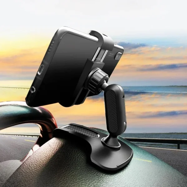 soporte-celular-carro-clip-plegable-seguro Soporte Holder de Celular con Clip Universal para Auto 360° - Negro