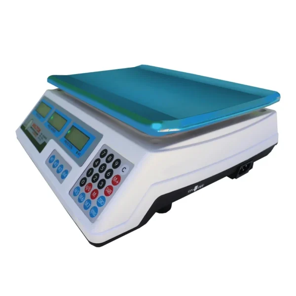 triple-pantalla-lcd-frontal-balanza-comercial-valtox-lc30 Balanza Digital Valtox LC30 de 30kg Comercial - Precisión de 5g Blanco