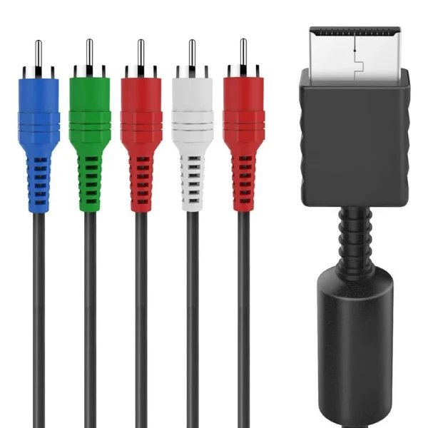 cable-rca-5-puntas-television-hdtv-consola-clasica Cable de Audio y Video Componente para PS2 y PS3 1.8m - Negro