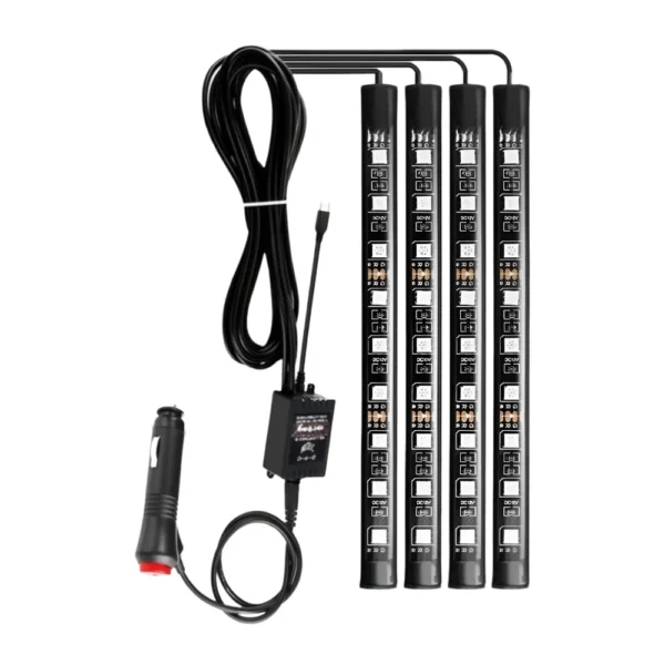 luces-led-interior-auto-rgb-bluetooth-seisa-mj-12bt-negro Luces LED RGB Para Interior De Auto Bluetooth Seisa MJ-12BT - Negro