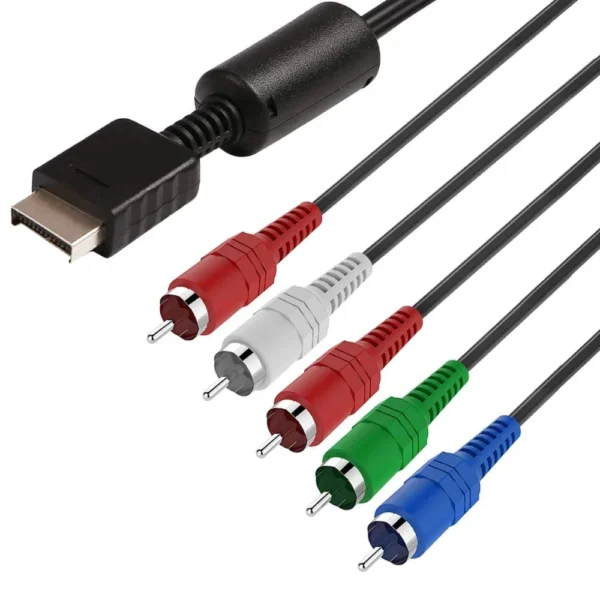 reemplazo-cable-audio-video-alta-resolucion-720p-ps2 Cable de Audio y Video Componente para PS2 y PS3 1.8m - Negro