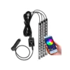 tiras-led-carro-control-app-celular-bluetooth-12v Luces LED RGB Para Interior De Auto Bluetooth Seisa MJ-12BT - Negro