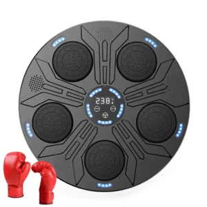 Máquina de Boxeo Musical Inteligente Bluetooth con Guantes y 9 Velocidades - Negro