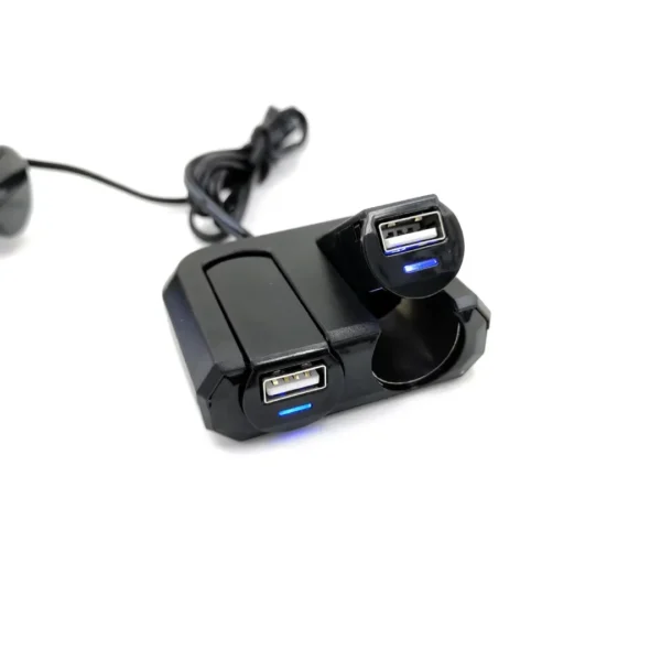 Adaptador Cargador Auto USB Smart IC 2 Sockets Encendedor - Negro