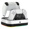 cargador-dual-controles-playstation-5-rgb Cargador Para Mandos PS5 Estación de Carga Dual RGB YZC-503P - Blanco