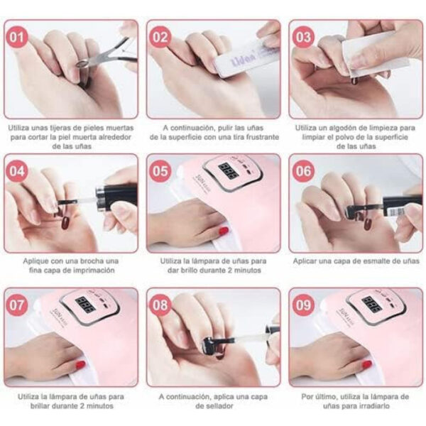Lampara Led Uv Profesional Secadora Uñas 80W 36LED Manicure 7 Lampara Led Uv Profesional Secadora Uñas 80W 36LED Manicure