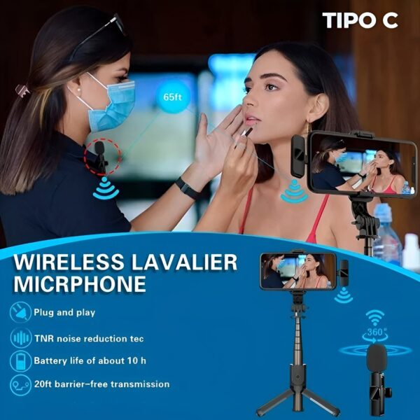 Micrófono Inalámbrico 20m Celular Tipo C Profesional AL-T01 8 Micrófono Inalámbrico 20m Celular Tipo C Profesional AL-T01