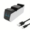 base-carga-dual-mandos-ps5-mimd Cargador de Mandos PS5 Estación de Carga Dual Mimd SND-462 - Blanco