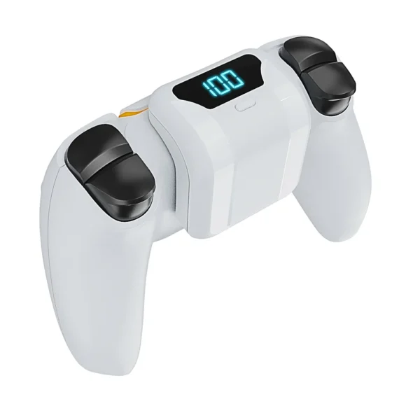 bateria-externa-ps5-pantalla-led-carga-rapida-blanco Batería Recargable para Mando PS5 DualSense 1500mAh SND-2033 - Blanco