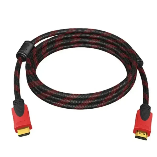 cable-hdmi-5-metros-enmallado-reforzado-rojo Cable HDMI 5 Metros Full HD Enmallado con Punta Dorada
