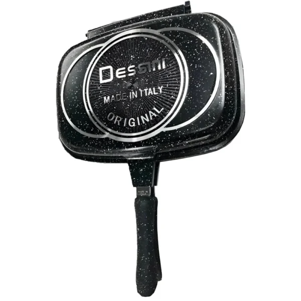 sarten-doble-cara-dessini-40cm-negro-marmoleado Sartén Doble Cara Dessini 40cm Dual Grill Antiadherente Negro