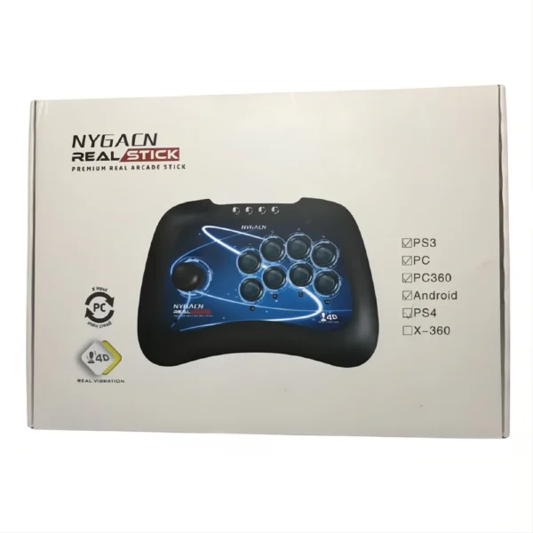 joystick-arcade-nygacn-tecnologia-4d-vibracion Joystick Arcade 4 en 1 Nygacn Fightstick 4D para PS4, PS3, PC, Android - Negro