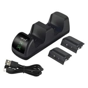 kit-cargador-dual-2-baterias-xbox-one-mimd Cargador de Mandos para Xbox One S/X Mimd SND-400 con 2 Baterías - Negro