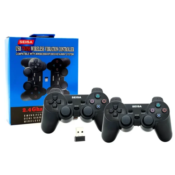 pack-2-mandos-seisa-njp502-caja-original Pack de 2 Mandos Gamepad Inalámbricos Seisa NJP502 - Negro