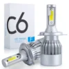 foco-led-c6-h4-ventilador-disipador-aluminio Kit Focos Led C6 H4 De 18w Iluminación Vehicular 6000K - Plateado