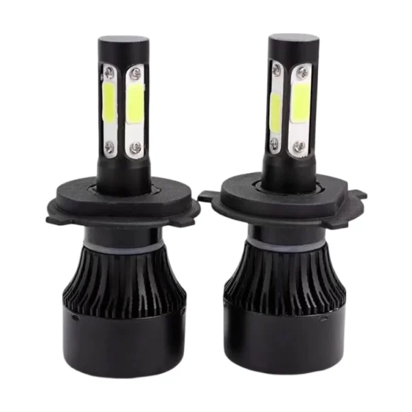 Kit Focos Led H4 De 24w 6000 Lúmenes 4 Lados 6000K - Negro