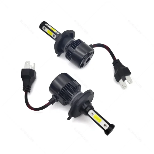 Kit Focos Led H4 De 24w 6000 Lúmenes 4 Lados 6000K - Negro