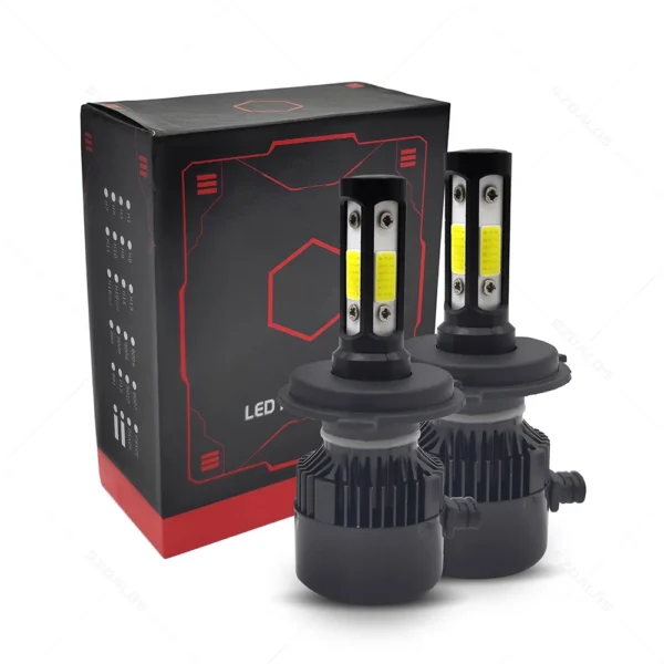 Kit Focos Led H4 De 24w 6000 Lúmenes 4 Lados 6000K - Negro
