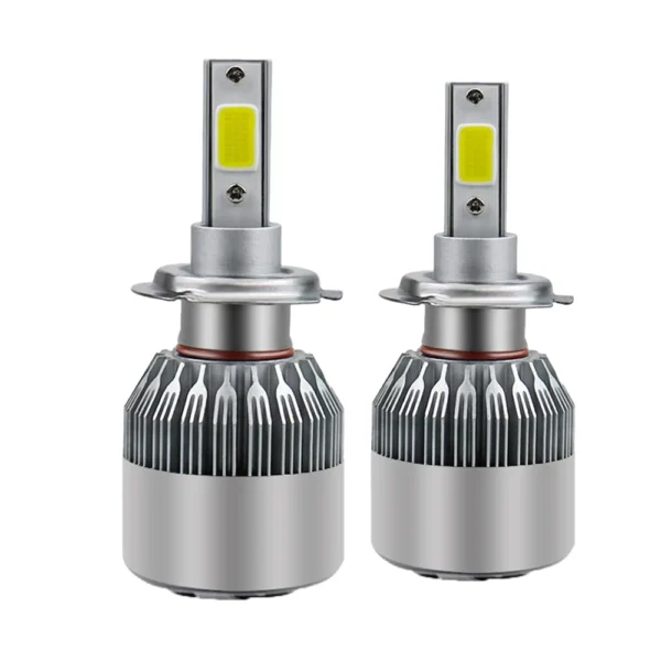 par-luces-led-c6-h7-6000k-blanco-frio Kit Focos Led C6 H7 De 24w Iluminación Vehicular 6000K - Plateado