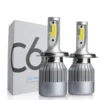 par-luces-led-h4-6000k-blanco-frio-auto Kit Focos Led C6 H4 De 18w Iluminación Vehicular 6000K - Plateado