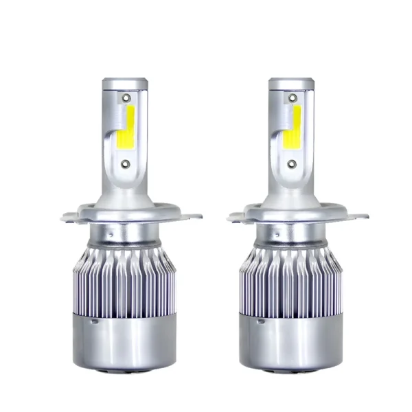 reemplazo-halogeno-led-c6-h4-3800-lumenes Kit Focos Led C6 H4 De 18w Iluminación Vehicular 6000K - Plateado