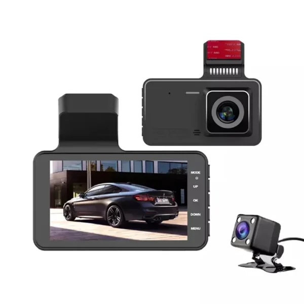 camara-seguridad-vehicular-grabacion-bucle-g-sensor Cámara Para Auto Full HD 1080p Seguridad + Cámara Retroceso - Negro