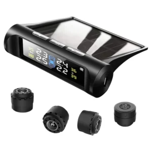 Medidor De Presión De Llantas Solar Externo Sensor Tpms - Negro