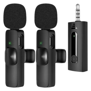 microfono-inalambrico-doble-corbatero-3-5mm-pc-android Micrófono Inalámbrico Doble Corbatero K35 Jack 3.5mm - Negro