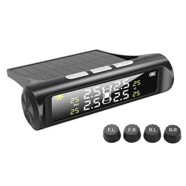 sensor-presion-neumaticos-inalambrico-ip67-antirrobo Medidor De Presión De Llantas Solar Externo Sensor Tpms - Negro