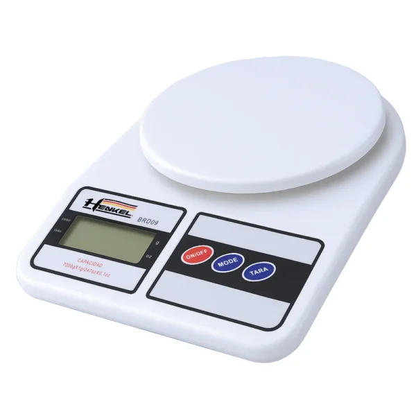 Balanza Digital Gramera Henkel BRD09 de 1g a 7kg para Repostería y Cocina Blanco