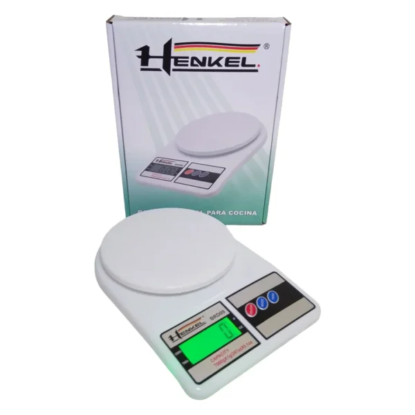 Balanza Digital Gramera Henkel BRD09 de 1g a 7kg para Repostería y Cocina Blanco