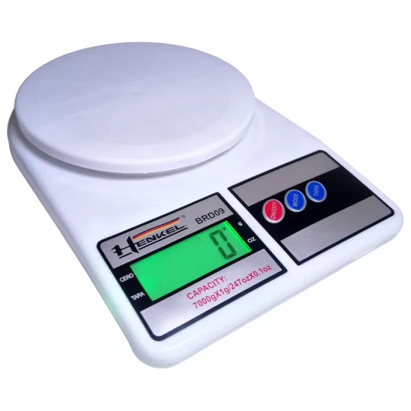 Balanza Digital Gramera Henkel BRD09 de 1g a 7kg para Repostería y Cocina Blanco