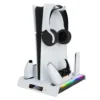 cargador-mandos-dualsense-ps5-pro-slim Soporte Base Vertical Cooler y Cargador YZC-501 para PS5 Slim / Pro RGB - Blanco