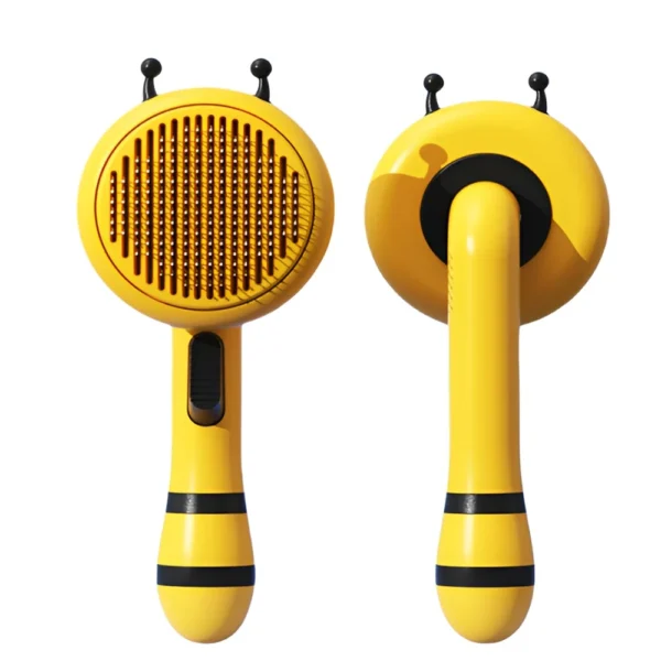 peine-masajeador-mascotas-acero-inoxidable-amarillo Cepillo Removedor de Pelo y Peine Masajeador para Perros y Gatos