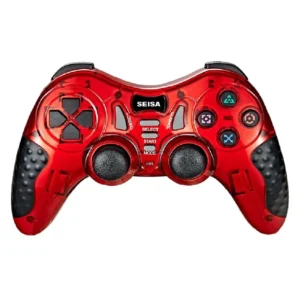 mando-inalambrico-seisa-sj913-pc-ps3-rojo-transparente Mando Gamepad Inalámbrico Seisa SJ-913 para PC, PS2, PS3, Android y Smart TV