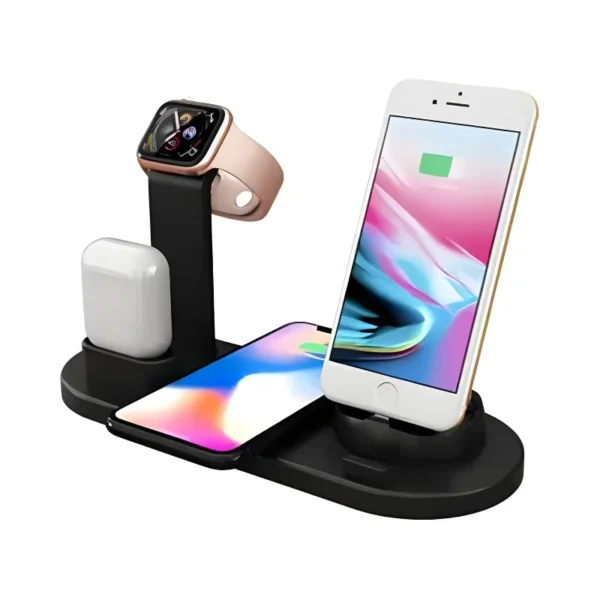 Cargador Inalámbrico 6 en 1 para iPhone, Android, Apple Watch y AirPods