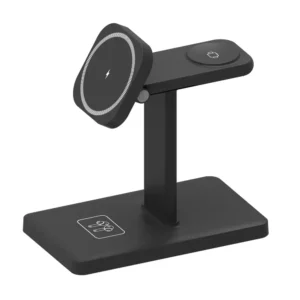 estacion-carga-inalambrica-3-en-1-compatible-iphone-negro Cargador Inalámbrico Magnético 3 en 1 para iPhone, Apple Watch y AirPods